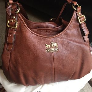Coach brown leather shoulder bag